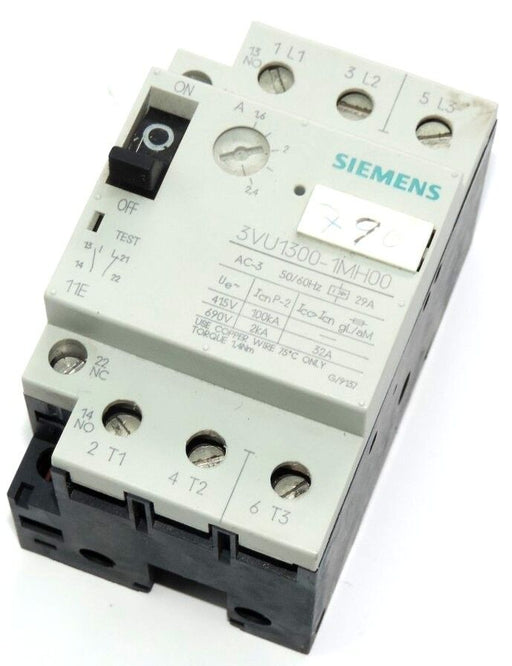 SIEMENS 3VU1300-1MH00 STARTER MOTOR PROTECTOR, AC-3, 50/60HZ, 29A, 3VU13001MH00