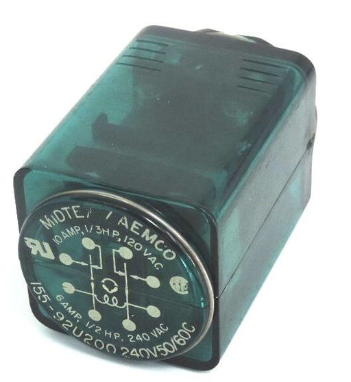MIDTEX/AEMCO 155-92U200 RELAY 10AMP, 1/3HP, 120VAC