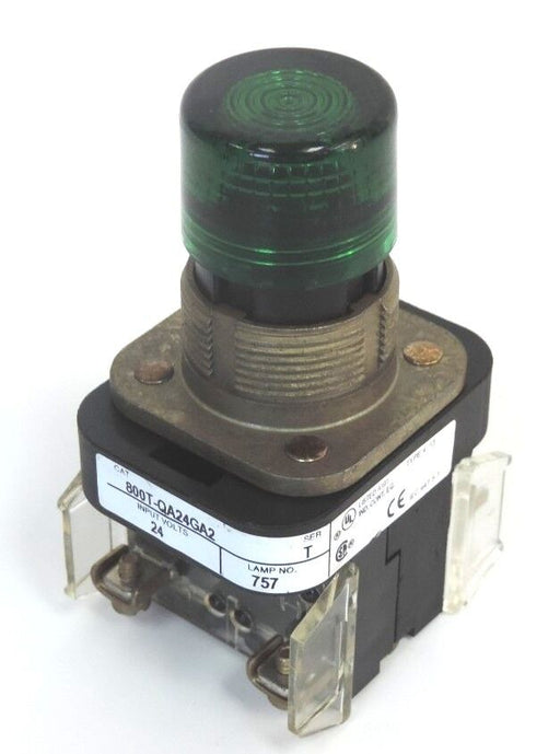 ALLEN BRADLEY 800T-QA24GA2 PUSHBUTTON 800TQA24GA2 SER. T  W/ 800T-XA2 SER. D