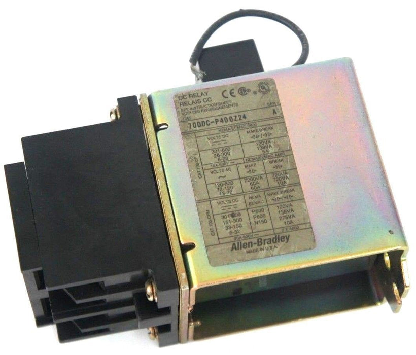 ALLEN BRADLEY 700DC-P400Z24 DC RELAY SER. A, 24V D.C. PD714 COIL W/ 199-FSMZ-1