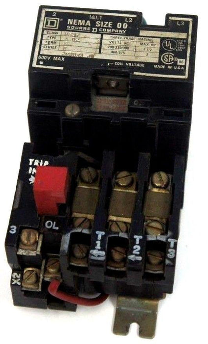 SQUARE D 8536-A02 STARTER FORM S SERIES C 1-1/2HP 8536A02 8536A0-2