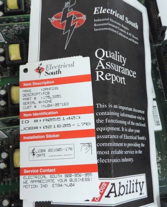 DANFOSS 175L3255 PRINTED INTERFACE CIRCUIT BOARD *PROFESSIONALLY REPAIRED*