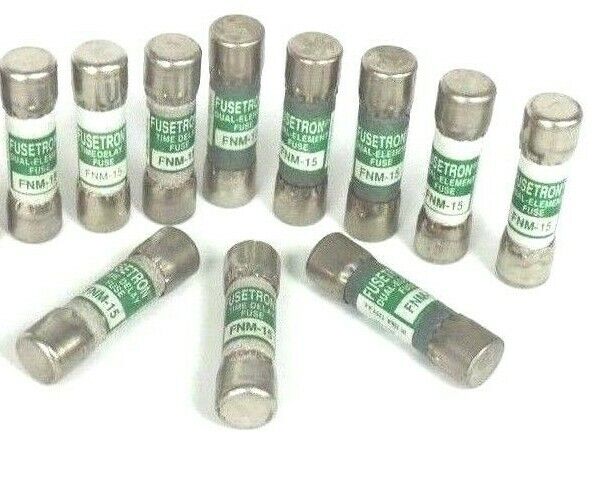 LOT OF 11 COOPER BUSSMANN FNM-15 FUSETRON FUSES FNM15