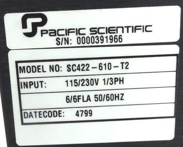 PACIFIC SCIENTIFIC SC422-610-T2 SERVO AMPLIFIER SC422610T2