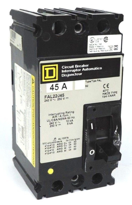 SQUARE D FAL22045 MOLDED CASE CIRCUIT BREAKER 240V~250V 45A