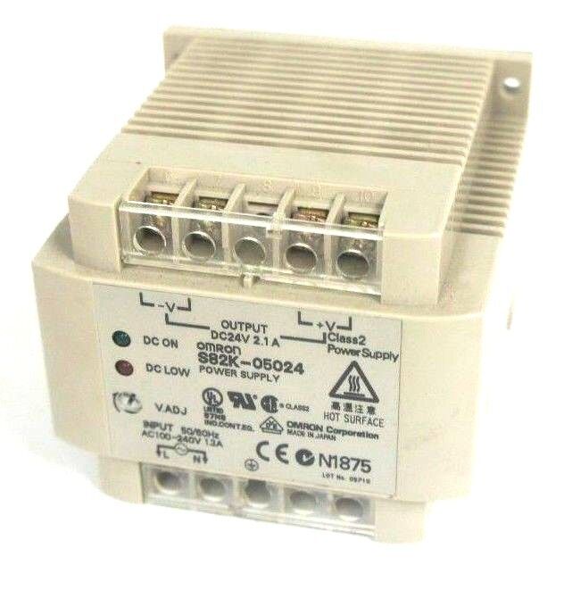 OMRON S82K-05024 POWER SUPPLY, INPUT: 100-240VAC 1.3A, OUTPUT: 24VDC 2.1A