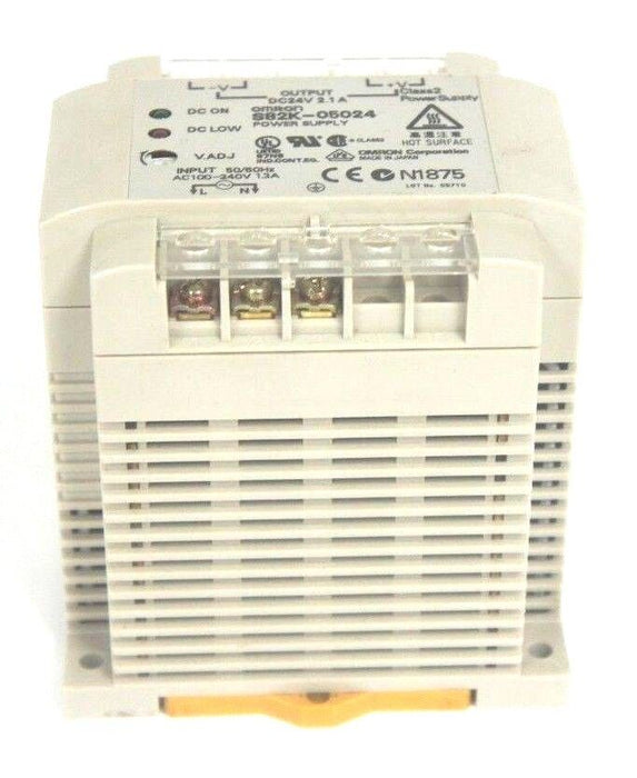 OMRON S82K-05024 POWER SUPPLY, INPUT: 100-240VAC 1.3A, OUTPUT: 24VDC 2.1A