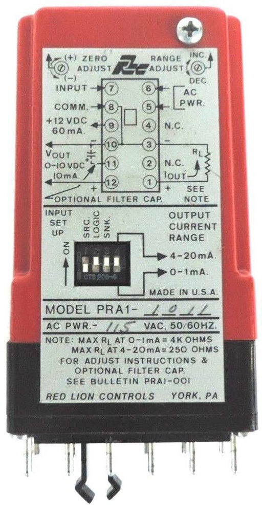 RED LION CONTROLS PRA1-1011 CONVERTER FREQUENCY TO ANALOG 115 VAC, PRA11011