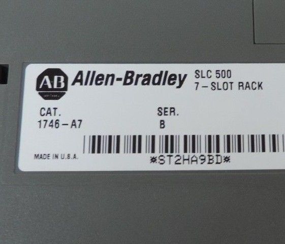 ALLEN BRADLEY 1746-A7 7-SLOT RACK SER. B WITH 1746-P2 POWER SUPPLY SER. C
