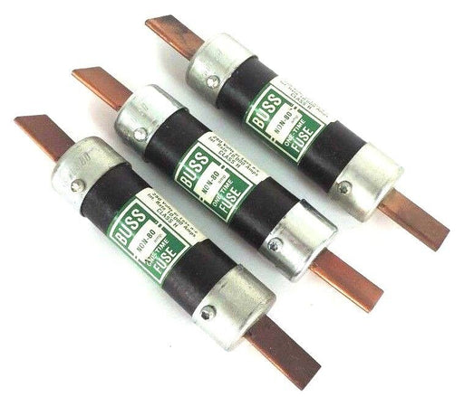 LOT OF 3 BUSSMANN NON-80 ONE TIME FUSES 80AMP 250V NON80