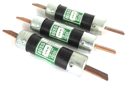 LOT OF 3 BUSSMANN NON-80 ONE TIME FUSES 80AMP 250V NON80