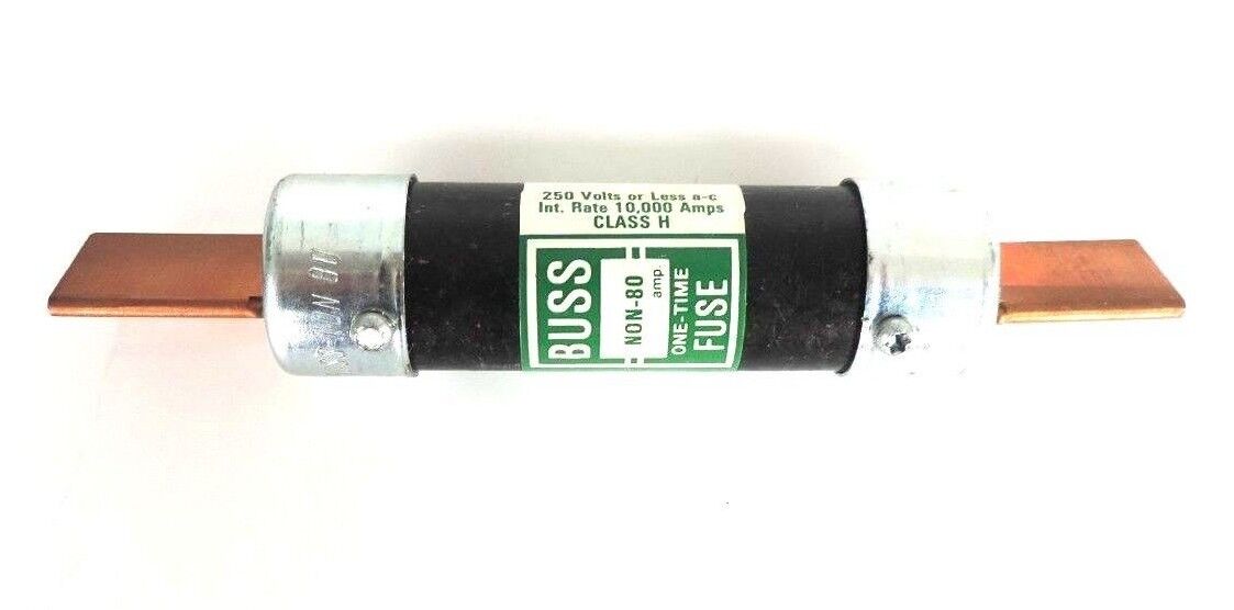 LOT OF 3 BUSSMANN NON-80 ONE TIME FUSES 80AMP 250V NON80