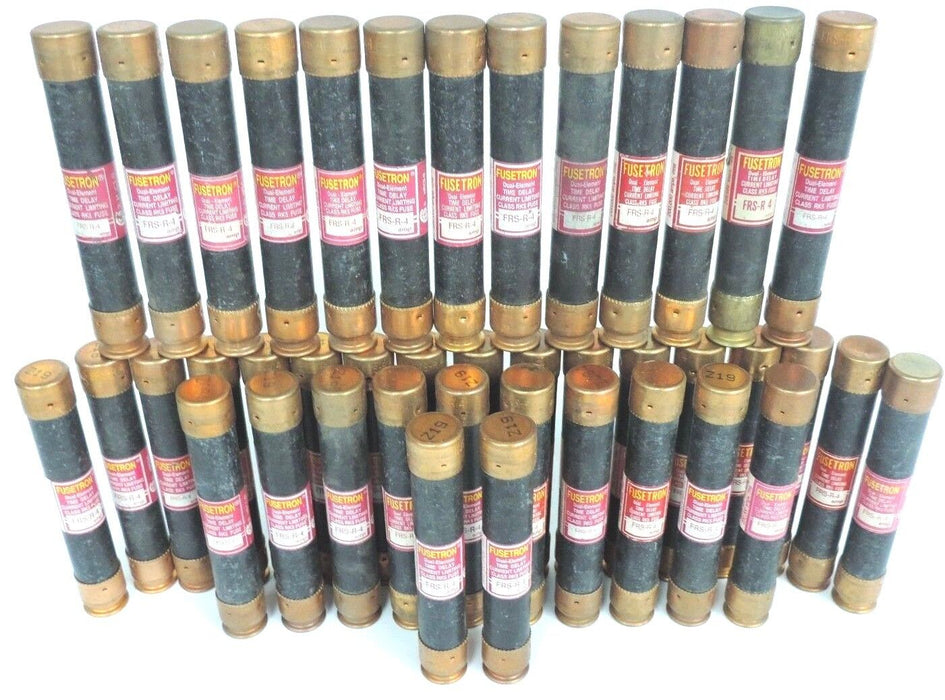 LOT OF 42 BUSSMANN FRS-R-4 DUAL ELEMENT TIME DELAY CLASS RK5 FUSES FRSR4