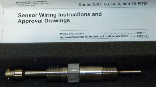 NIB ROSEMOUNT SERIES 78 RTD SENSOR, 078N11N00N020F1, SRL7001-8-4P-MOD3