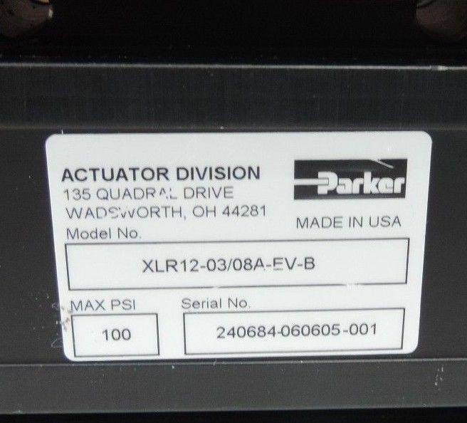 NIB PARKER XLR12-03/08A-EV-B REACH SLIDE ACTUATOR CYLINDER 100PSI