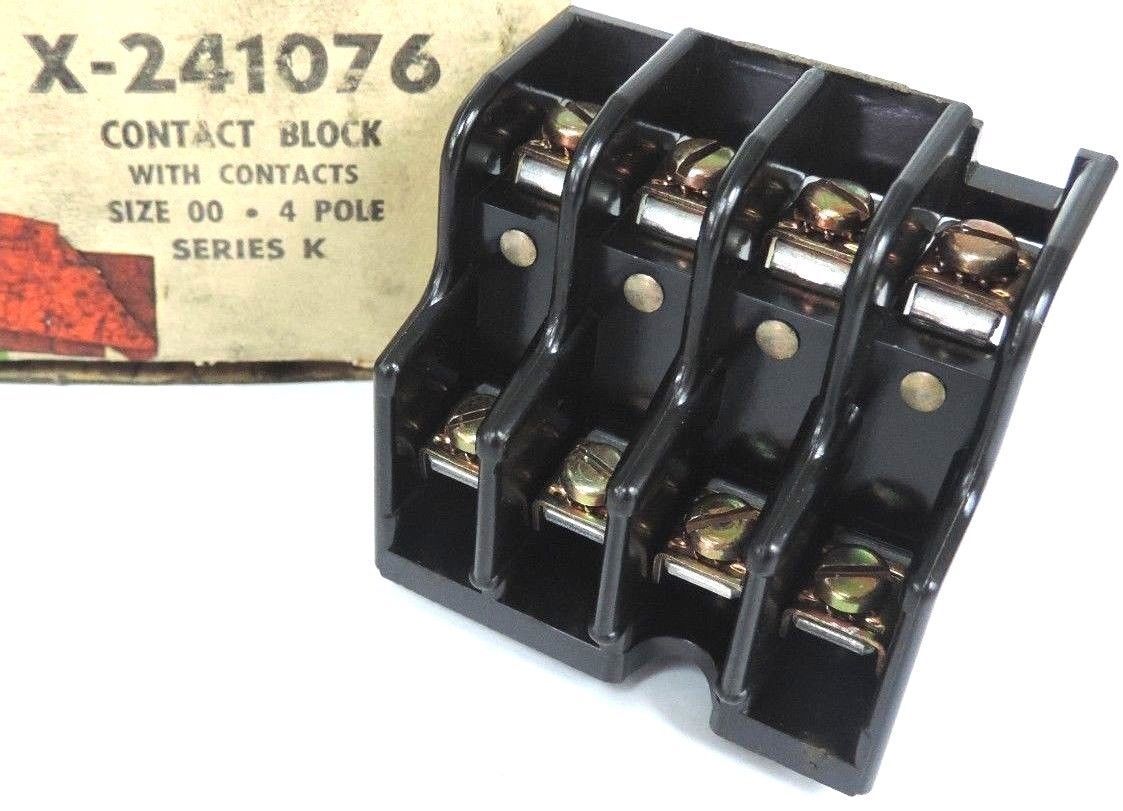 NIB ALLEN BRADLEY X-241076 CONTACT BLOCK, SIZE 00, 4 POLE SERIES K, X241076