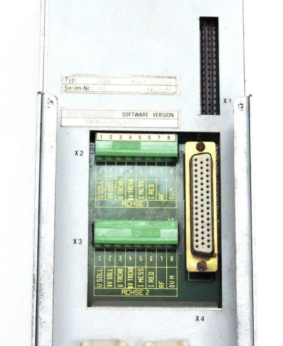 INDRAMAT TRANS 01 MODUL TRANS-01.0000 DRIVE SOFTWARE VERSION TR30/003.1-US