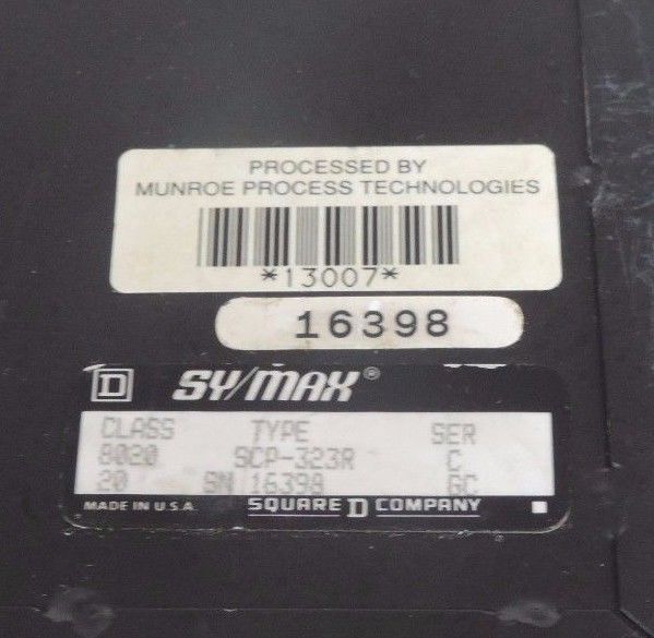 SQUARE D SY/MAX 8020 SCP-323R PROCESSOR 8020SCP323R SER. C TYPE: SCP-323R