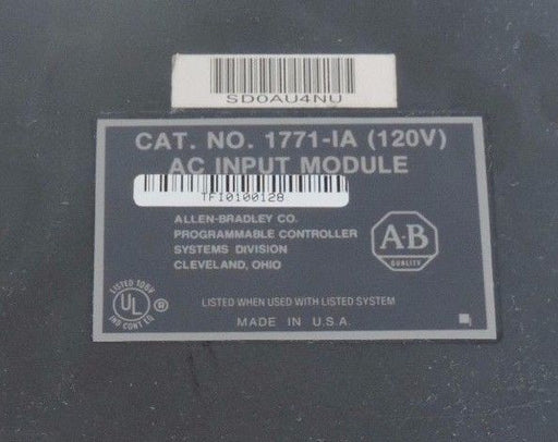 ALLEN BRADLEY 1771-IA AC INPUT MODULE 120VAC 1771IA