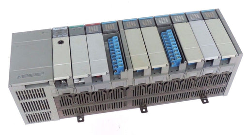 ALLEN BRADLEY 1746-A10 10-SLOT RACK SER A W/ 1746-P2 POWER SUPPLY 1747-L542