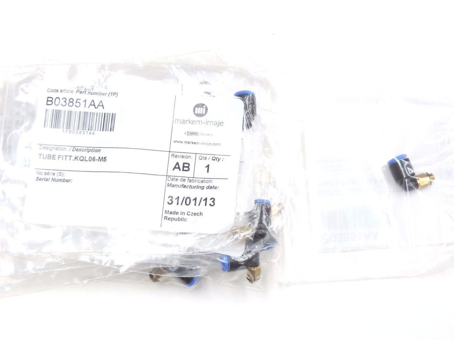 LOT OF 18 NEW MARKEM-IMAJE B03851AA TUBE FITT KQL06-M5 REVISION AB