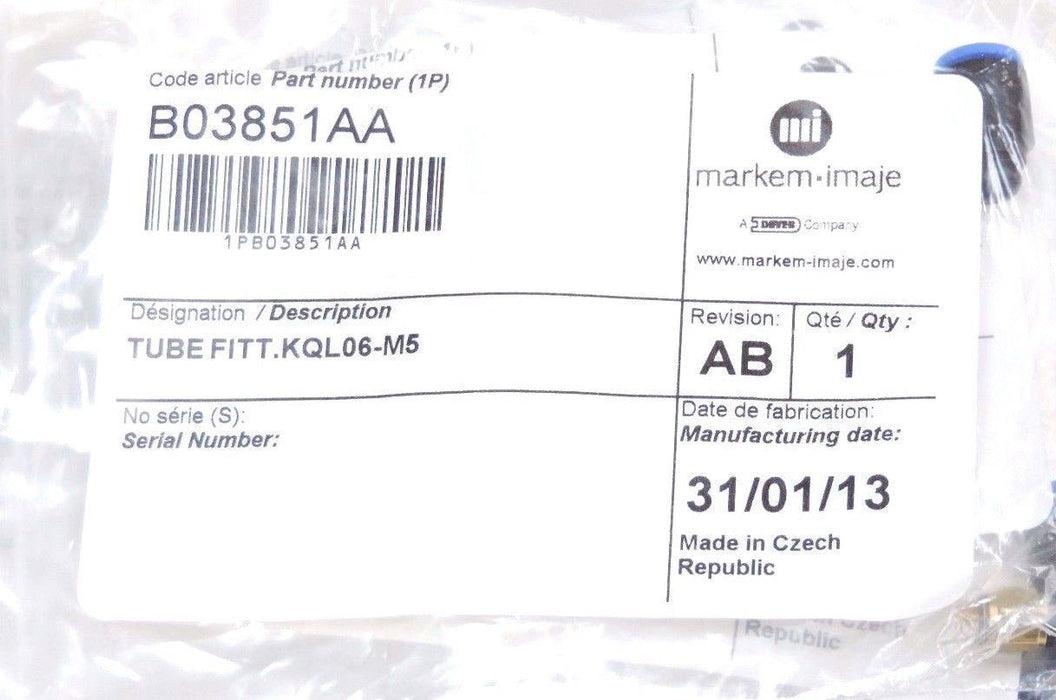 LOT OF 18 NEW MARKEM-IMAJE B03851AA TUBE FITT KQL06-M5 REVISION AB