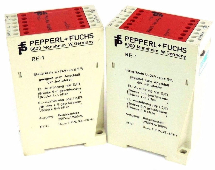 LOT OF 2 PEPPERL & FUCHS RE1110V PHOTOELECTRIC CONTROLS RE1 PART. NR. 00356 115V