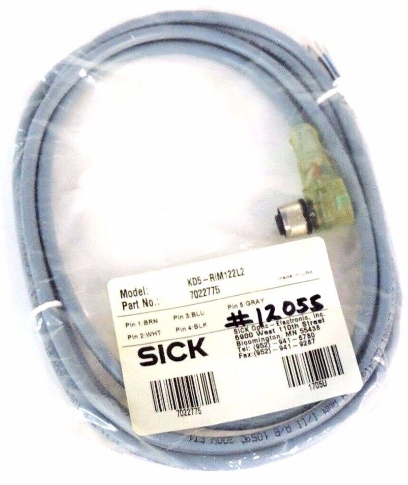 NEW SICK KD5-RIM122L2 CABLE FEMALE RIGHT-ANGLE P/N 7022775