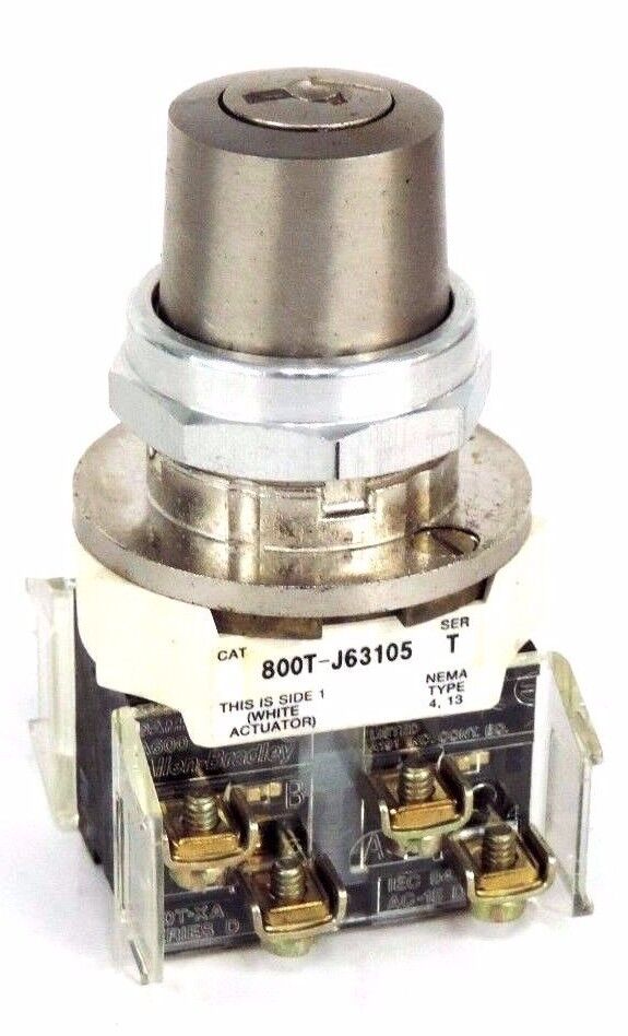 NIB ALLEN BRADLEY 800T-J63105B SER T SELECTOR SWITCH W/ 800T-XA CONTACTS SER D