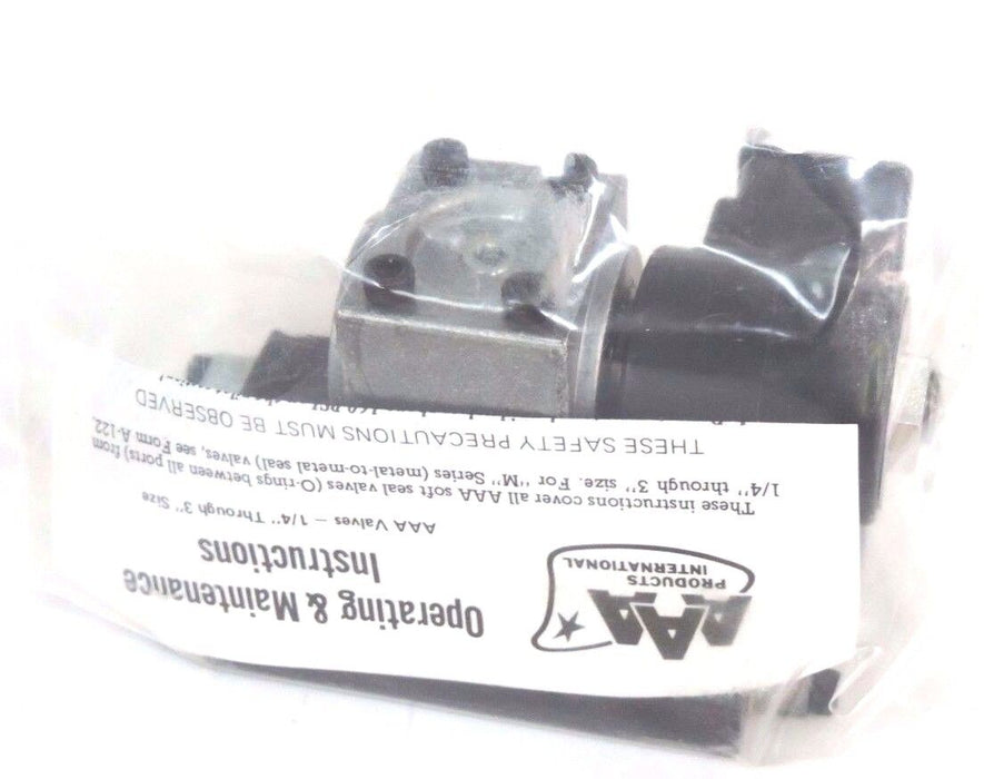 NIB AAA SO3PED PNEUMATIC VALVE 120V, 60HZ, 11W, 160 PSI MAX.
