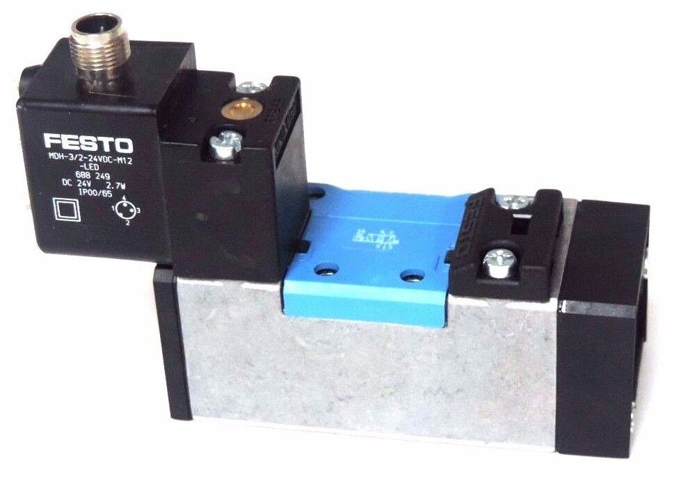 NEW FESTO MDH-5/2-D-1-FR-M12-C SOLENOID VALVE MDH-3/2-24VDC-M12-LED