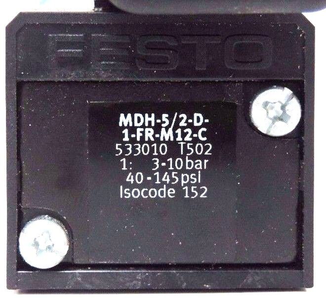 NEW FESTO MDH-5/2-D-1-FR-M12-C SOLENOID VALVE MDH-3/2-24VDC-M12-LED