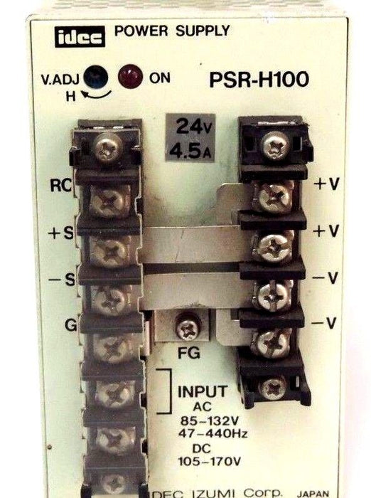 IDEC MODEL PSR-H100 POWER SUPPLY 85-132VAC 47-440HZ 105-170VDC