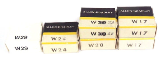 LOT OF 6 NIB ALLEN BRADLEY HEATER ELEMENTS W29, W24, W28, W17