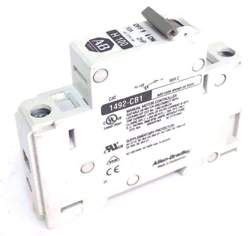 ALLEN BRADLEY 1492-CB1 CIRCUIT BREAKER SER. C 7A 1HP H100 1492CB1, 1492-CB1H100