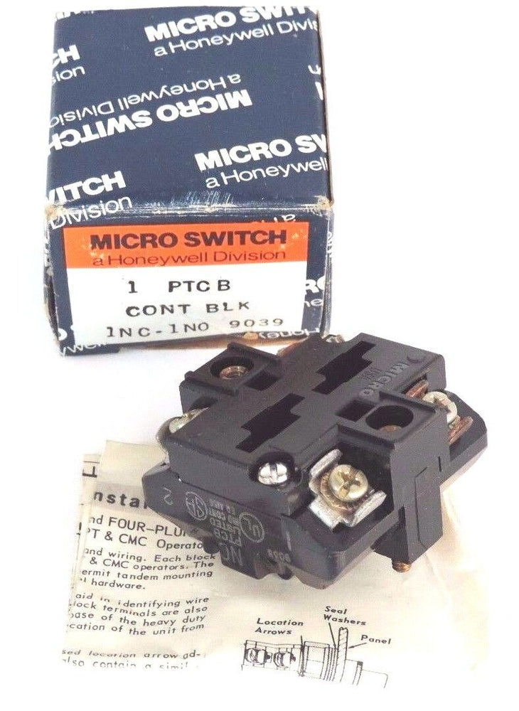 NIB HONEYWELL MICRO SWITCH PTCB CONTACT BLOCK PTC B, 1NC-1NO