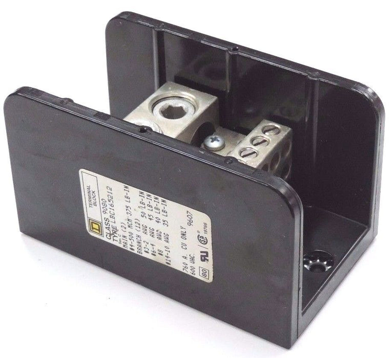 SQUARE D 9080-LBC-165212 POWER DISTRIBUTION BLOCK 9080LBC165212, 600V 760A