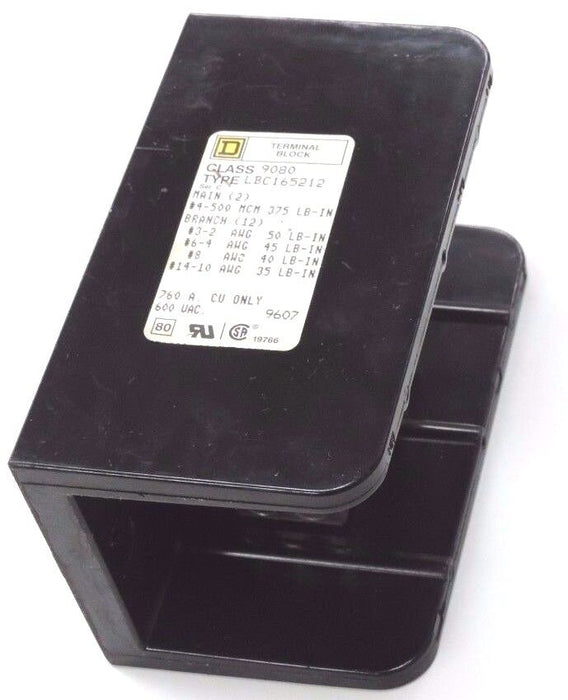 SQUARE D 9080-LBC-165212 POWER DISTRIBUTION BLOCK 9080LBC165212, 600V 760A