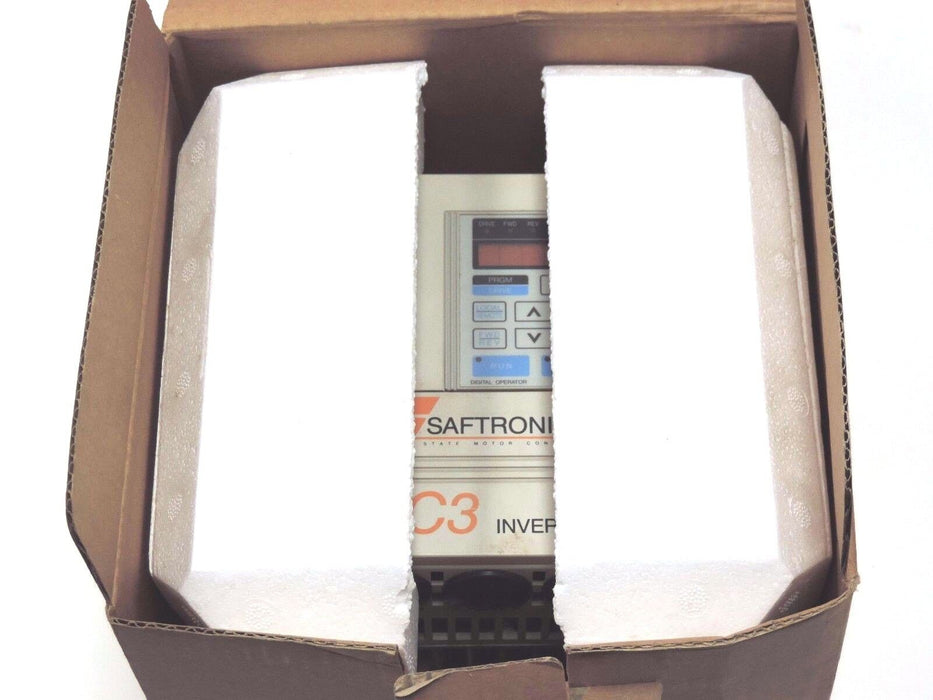 NIB SAFTRONICS CIMR-PCU21P5 PC3 INVERTER DRIVE CIMRPCU21P5, 3PH 200-230VAC 7.2A