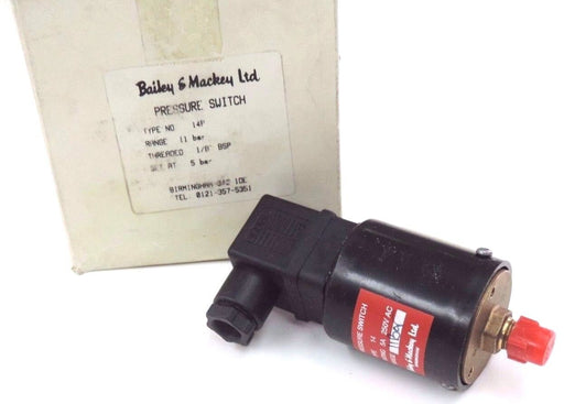 NIB BAILEY & MACKEY TYPE 14P PRESSURE SWITCH 11 BAR,TYPE 14, TREADED 1/8'' BSP