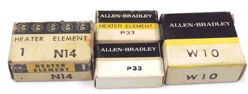 LOT OF 4 NIB ALLEN BRADLEY HEATER ELEMENTS (2) P33 (1) W10 (1) N14