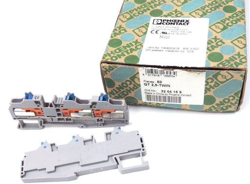 BOX OF 20 NEW PHOENIX CONTACT QT 2,5-TWIN TERMINAL BLOCKS ORD. NO. 3204159