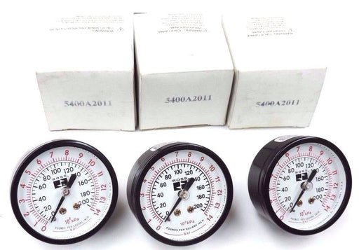 LOT OF 3 NIB ROSS 5400A2011, 1/4'' PRESSURE GAUGES 0-200