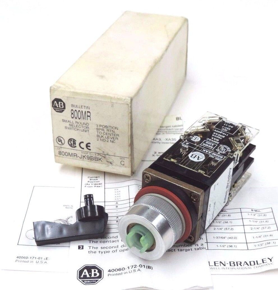 NIB ALLEN BRADLEY 800MR-JK9BBK SELECTOR SWITCH 800MRJK9BBK SER. C