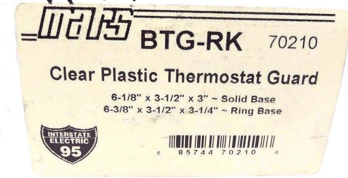 NIB MARS BTG-RK CLEAR PLASTIC THERMOSTAT GUARD BTGRK