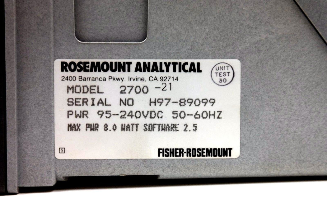NIB ROSEMOUNT ANALYTICAL 2700-21 REV. F SOLU CUBE MICROPROCESSOR ANALYZER 270021