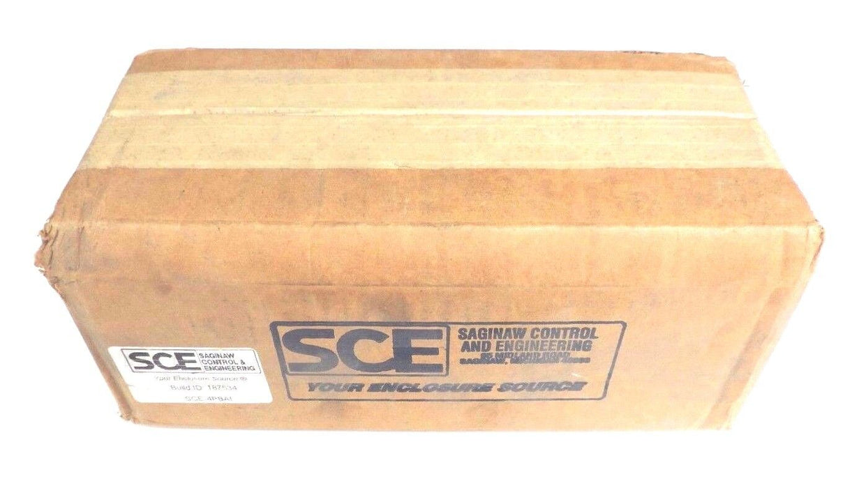 NIB SCE SCE-4PBAI PUSH BUTTON ENCLOSURE 4 HOLE, NEMA 12, 3.5''X10''X4.84'' 4PBAI