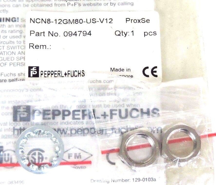 NIB PEPPERL+FUCHS NCN8-12GM80-US-V12 PROXIMITY SWITCH 094794, NCN812GM80USV12