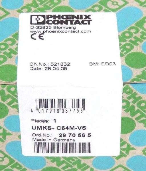 NEW SEALED PHOENIX CONTACT UMKS-C64M-VS TERMINAL BLOCK MODULE 2970565
