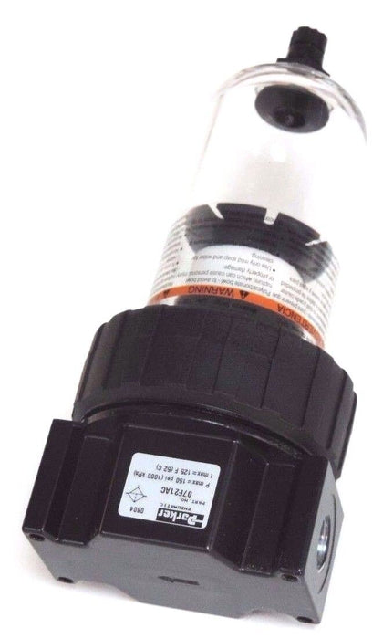 NIB PARKER 07F21AC PNEUMATIC FILTER 150PSI MAX 125F MAX 3/8IN 40MICR
